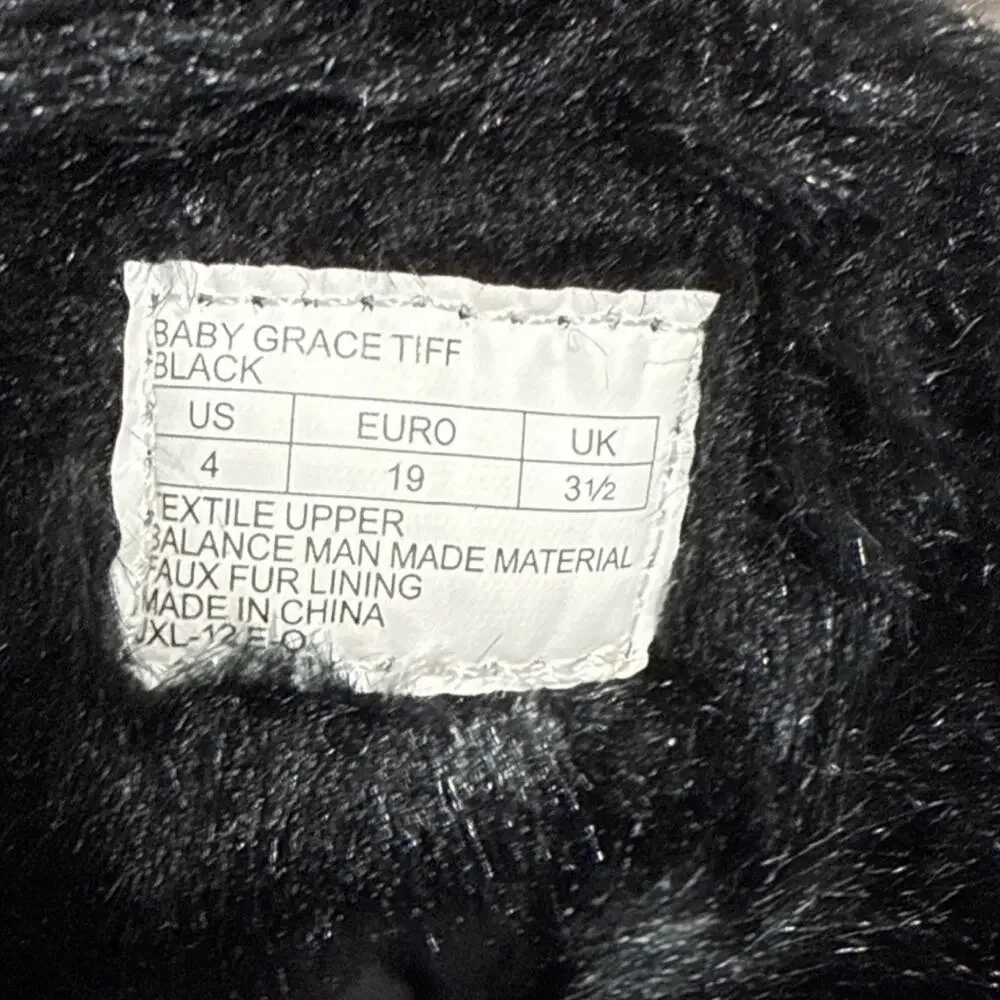 Michael Kors Baby Grace Tiff Black Studded Faux Fur Lined Zip Bootie US 4